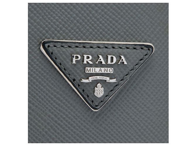 Sac à main double Prada Medium Saffiano Cuir Gris - vue 5
