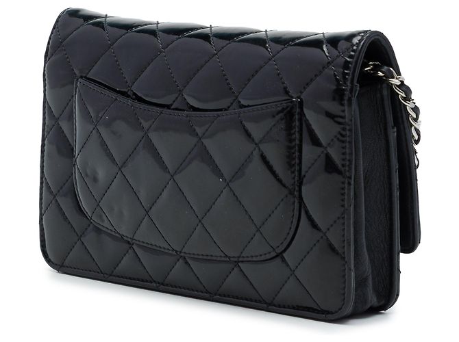 Borsa a tracolla Chanel CC Quilted Patent Wallet On Chain Nera Nero - vista 2