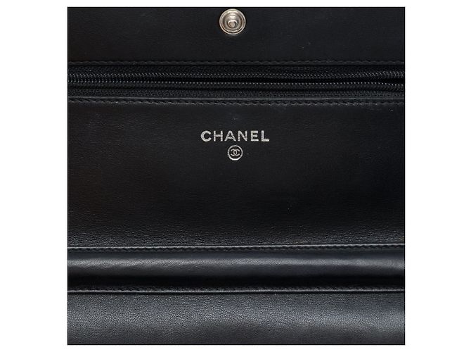 Borsa a tracolla Chanel CC Quilted Patent Wallet On Chain Nera Nero - vista 5
