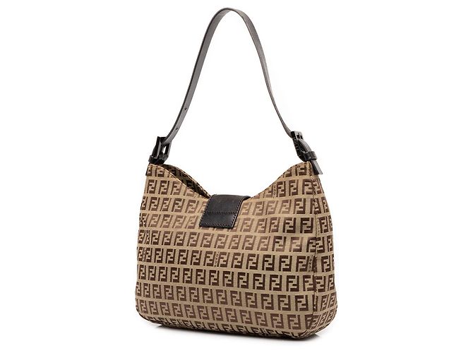 Borsa a tracolla Fendi Zucchino Canvas marrone - vista 2