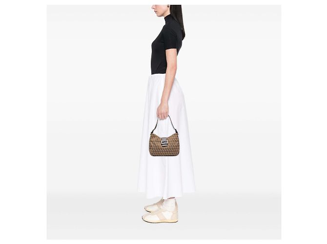 Borsa a tracolla Fendi Zucchino Canvas marrone - vista 6