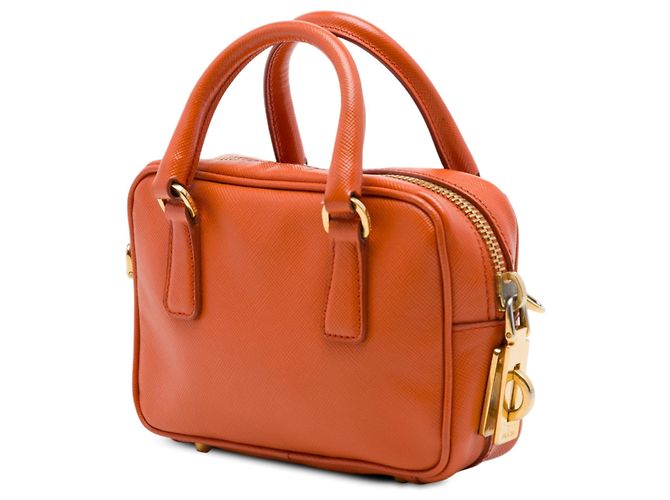 Bolsa Satchel Prada Mini Saffiano Lux Orange Laranja - vista 2
