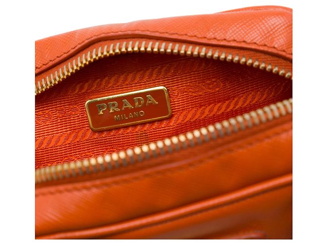 Bolsa Satchel Prada Mini Saffiano Lux Orange Laranja - vista 5