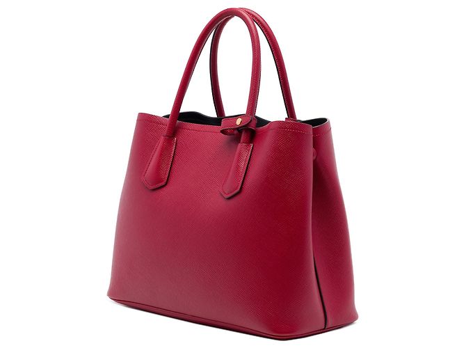 Bolso Satchel Doble Prada Medium de Cuero Saffiano Rojo Roja - vista 2