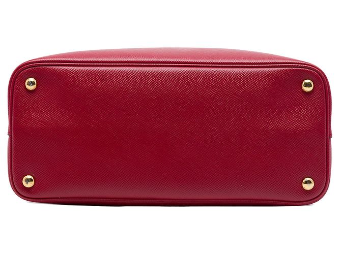 Bolso Satchel Doble Prada Medium de Cuero Saffiano Rojo Roja - vista 3