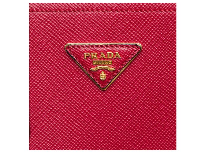Bolso Satchel Doble Prada Medium de Cuero Saffiano Rojo Roja - vista 5
