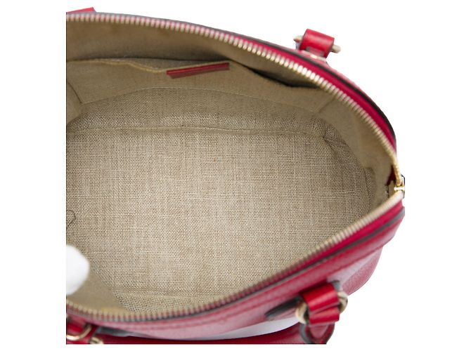 Borsa Dome Mini GG Charm Gucci in pelle di vitello rossa Rosso - vista 4