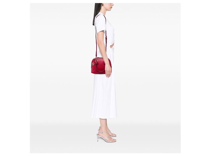 Borsa Dome Mini GG Charm Gucci in pelle di vitello rossa Rosso - vista 5