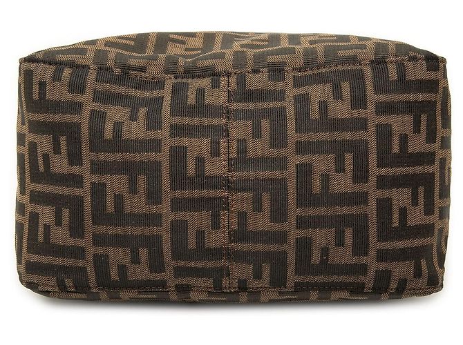 Borsa a tracolla a doppio lembo Fendi Zucca Canvas marrone - vista 3