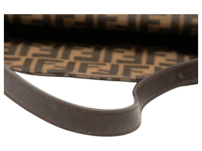 Borsa a tracolla a doppio lembo Fendi Zucca Canvas marrone - vista 6