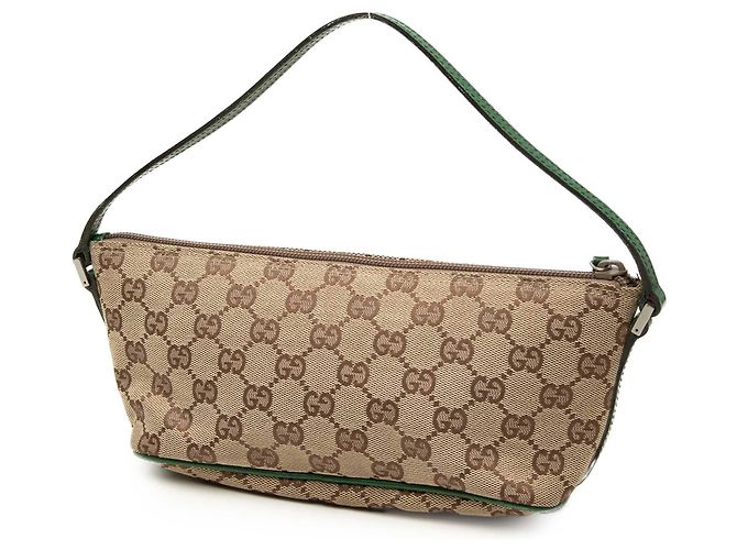 Borsa a tracolla Gucci GG Canvas Boat Verde - vista 2