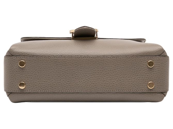Borsa Satchel Gucci Small Dollar Calf Interlocking G Marrone - vista 3