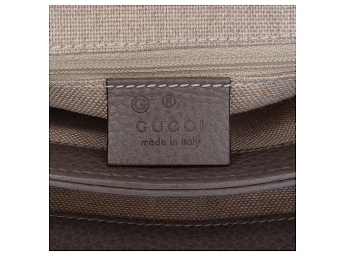 Borsa Satchel Gucci Small Dollar Calf Interlocking G Marrone - vista 5