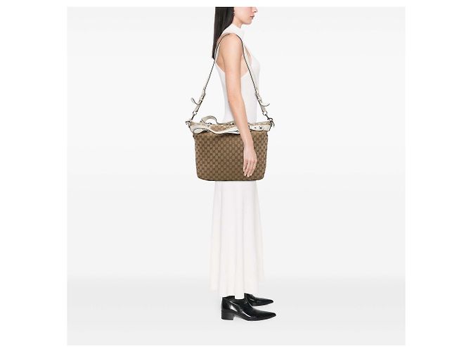 Sac Satchel Gucci GG Canvas Icon Bit Beige - vue 6