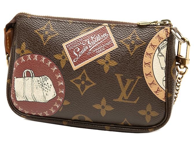 Bolso de mano Louis Vuitton Monogram Trunks and Bags Patch Mini Pochette Accessoires Marrón Castaño - vista 2