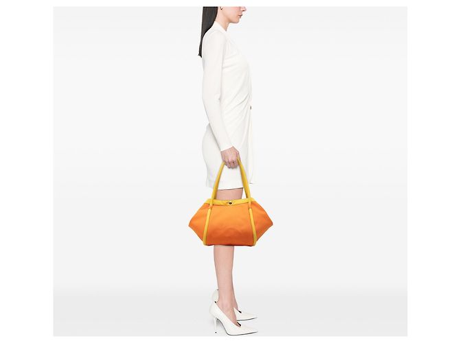 Hermès Toile Lindy Strandtasche Orange - Ansicht 7