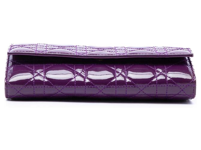 Autre Marque Lady Dior Wallet On Chain Handtasche aus Lackleder Cannage in Lila Dior - Ansicht 3