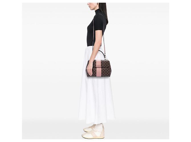 Borsa Satchel Louis Vuitton Damier Ebene Bond Street BB Marrone - vista 5