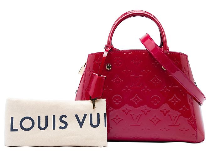Borsa Satchel Louis Vuitton Monogram Vernis Montaigne BB Rosa - vista 6