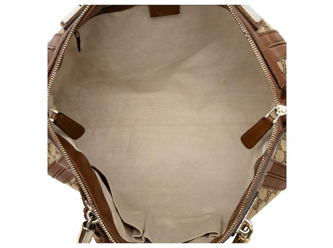 Borsa Tote Convertibile Bella Gucci GG Canvas Beige - vista 4