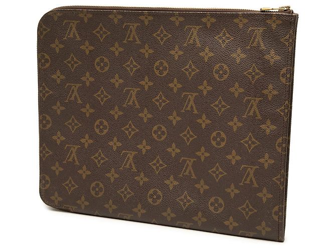 Borsa a pochette Louis Vuitton Monogram Poche Documents Portfolio 30 Marrone - vista 2