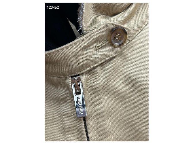 Chaqueta Miu Miu Khaki de Algodón con Detalles de Flecos Multicolor - vista 5