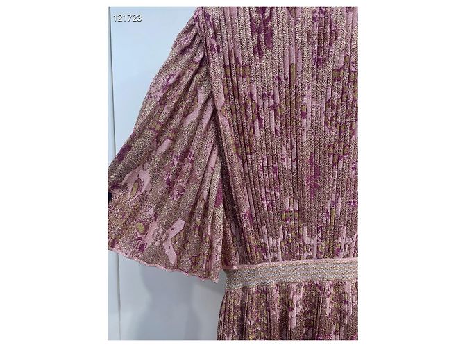 Abito Chanel in seta con stampa floreale multicolore - vista 3