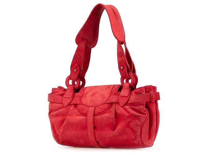 Borsa a tracolla LOEWE Anagram in camoscio rosso - vista 2