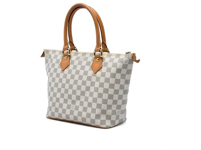 Borsa Louis Vuitton Damier Azur Saleya PM Bianca Bianco - vista 2