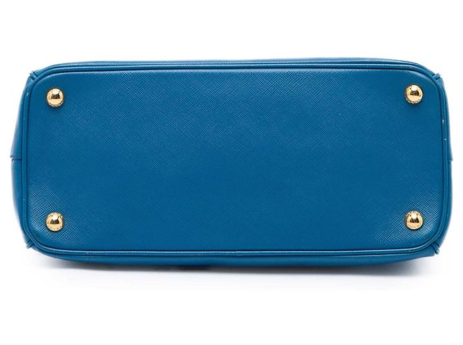 Borsa Prada Small Saffiano Lux Galleria Double Zip Blu - vista 3