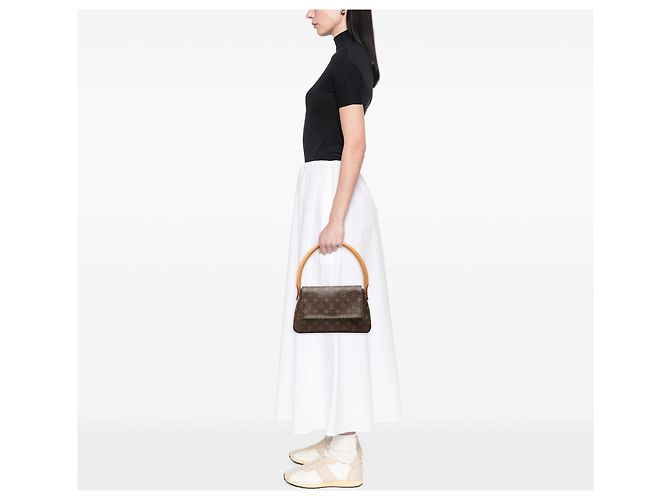 Borsa a tracolla Mini Looping Louis Vuitton Monogram Marrone - vista 6