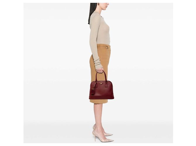 Sac à main Prada Medium Saffiano Lux Open Promenade Rouge - vue 6