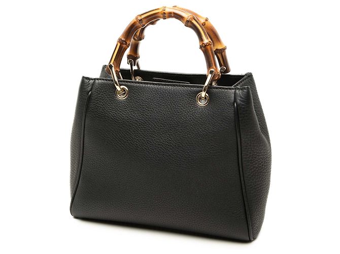 Borsa Mini Bamboo Shopper Gucci in pelle di vitello nera Nero - vista 2