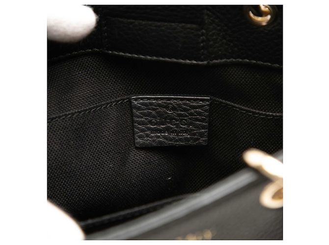 Borsa Mini Bamboo Shopper Gucci in pelle di vitello nera Nero - vista 5
