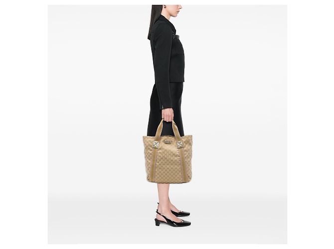 Tote Gucci GG Canvas Web Beige - vista 6
