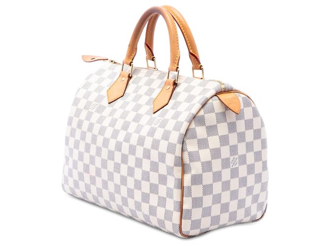 Borsa Boston Louis Vuitton Damier Azur Speedy 30 Bianca Bianco - vista 2