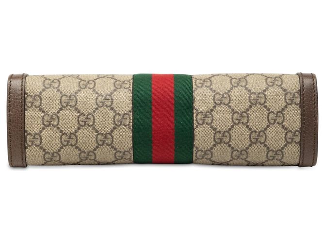 Borsa a Tracolla Gucci Small GG Supreme Web Ophidia con Catena Beige - vista 3