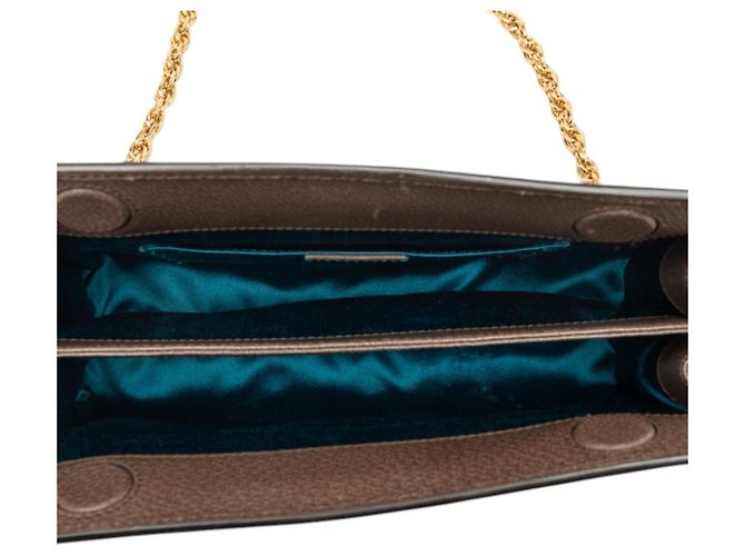 Borsa a Tracolla Gucci Small GG Supreme Web Ophidia con Catena Beige - vista 4