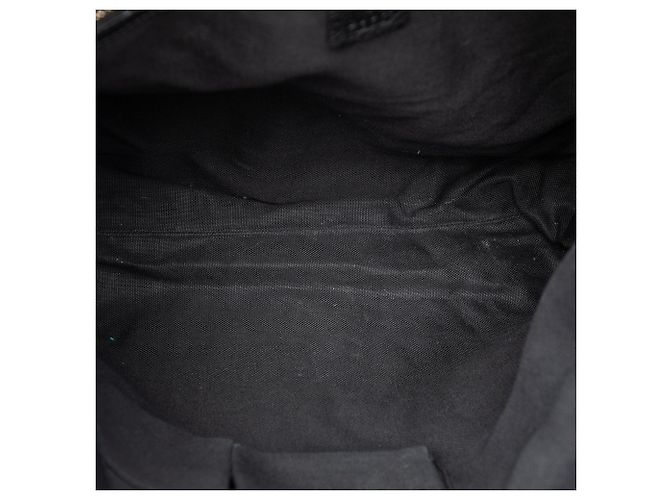 Bamboo Borsa shopper Gucci Tall in pelle di vitello martellata nera con bambù Nero - vista 4