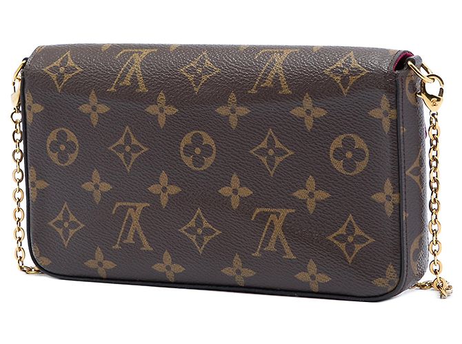 Borsa a tracolla Louis Vuitton Monogram Pochette Felicie Marrone - vista 2