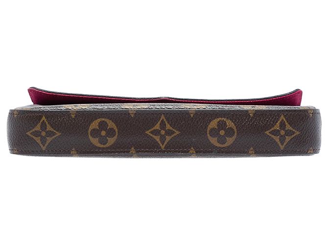 Borsa a tracolla Louis Vuitton Monogram Pochette Felicie Marrone - vista 3