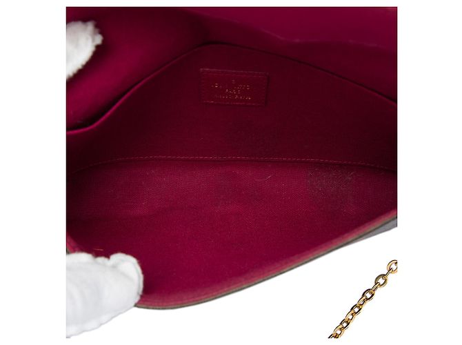 Borsa a tracolla Louis Vuitton Monogram Pochette Felicie Marrone - vista 4