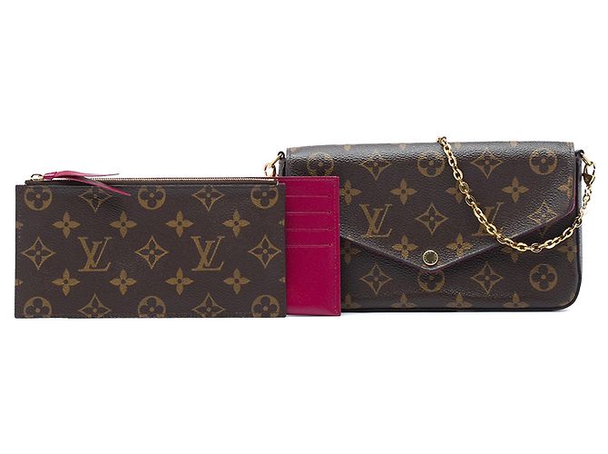 Borsa a tracolla Louis Vuitton Monogram Pochette Felicie Marrone - vista 6