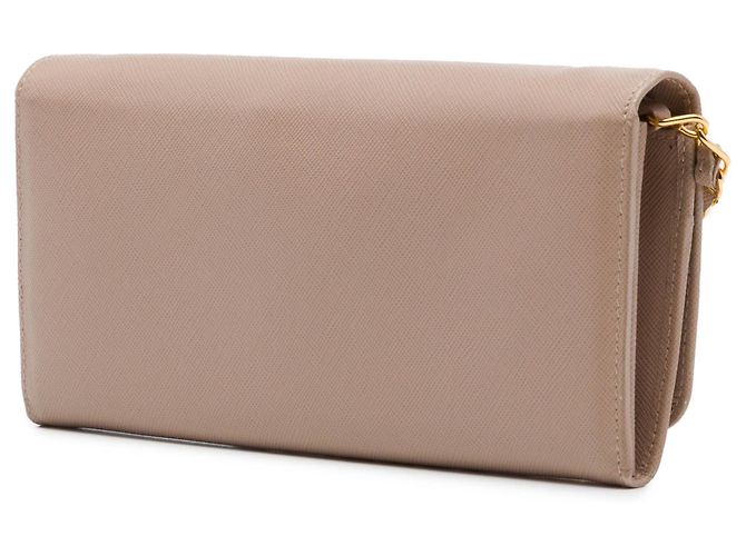 Borsa a tracolla Prada Saffiano Wallet on Chain Marrone - vista 2