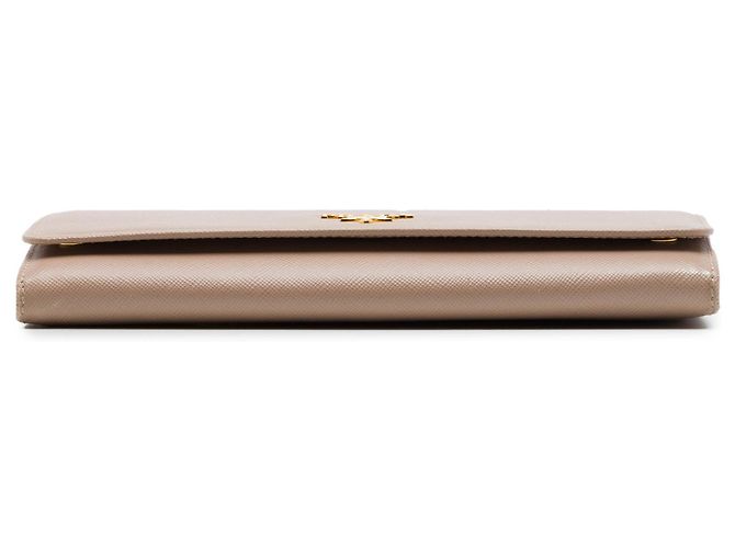 Borsa a tracolla Prada Saffiano Wallet on Chain Marrone - vista 3