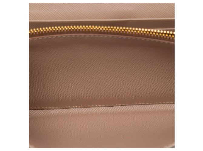 Borsa a tracolla Prada Saffiano Wallet on Chain Marrone - vista 4