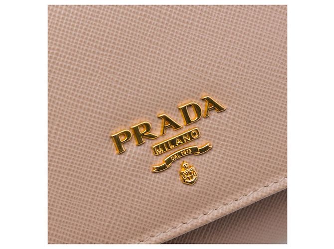 Borsa a tracolla Prada Saffiano Wallet on Chain Marrone - vista 5