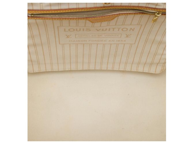 Borsa Tote Louis Vuitton Neverfull GM Damier Azur Bianca Bianco - vista 4