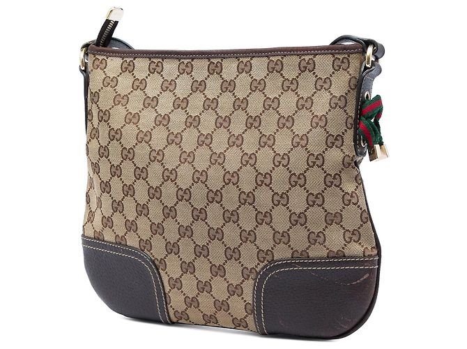 Borsa a tracolla Gucci GG Canvas Web Princy Beige - vista 2