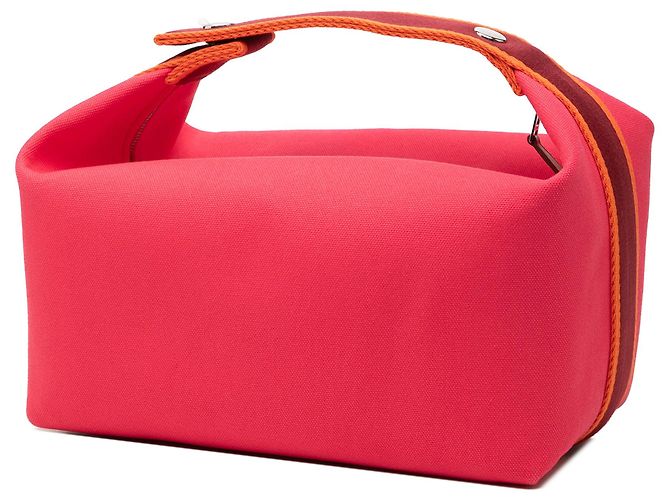 Bolso Vanity Hermès Large Toile Bride A Brac Rosa - vista 2